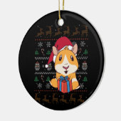 モルモットのクリスマス セラミックオーナメント (左)