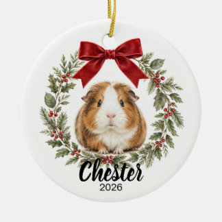 モルモットのクリスマス ペット オーナメント 名入れギフト