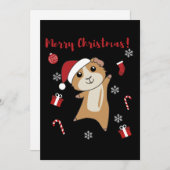 モルモットのクリスマス　冬の動物 シーズンカード (正面/裏面)