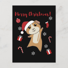 モルモットのクリスマス 冬の動物 シーズンポストカード