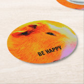 モルモットのコースターを喜ぶ ラウンドペーパーコースター (アングル)