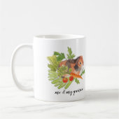 モルモットのニラネギのにんじんサラダ水彩画ペットマグ コーヒーマグカップ (左)