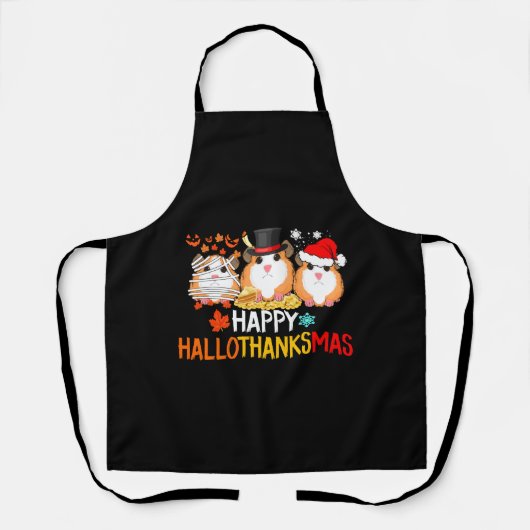 モルモットのハロウィンサンクスギビングクリスマス エプロン (正面)