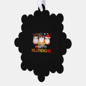 モルモットのハロウィンサンクスギビングクリスマス オーナメントカード (左)