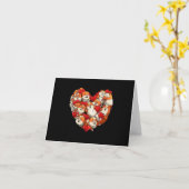 モルモットのハート 面白いバレンタインデーのプレゼント 女性 カード (黄色い花)