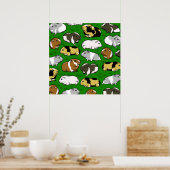 モルモットのパターン ポスター (キッチン)