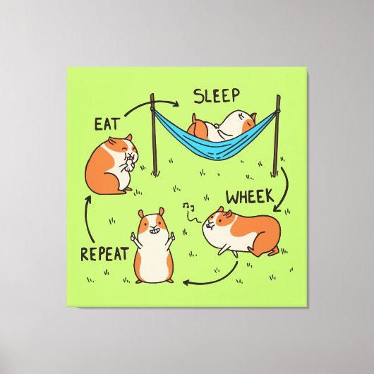 モルモットのライフサイクル キャンバスプリント (正面)