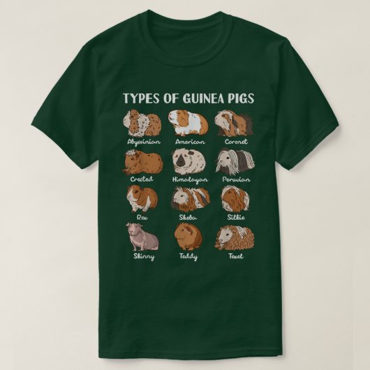 モルモットの種類キュートC Tシャツ (デザイン正面)
