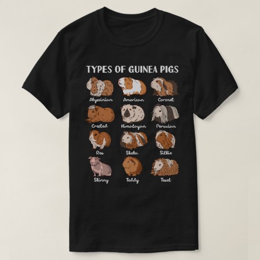 モルモットの種類キュートC Tシャツ (デザイン正面)