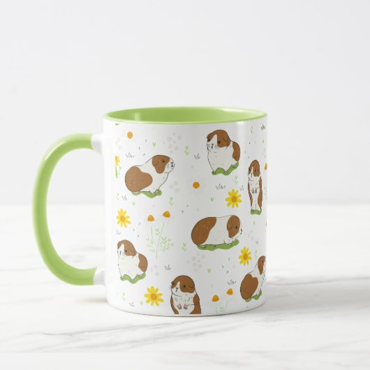 モルモットの花柄 マグカップ (左)