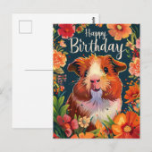 モルモットの誕生日おめでとう ポストカード (正面/裏面)