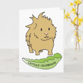 モルモットの誕生日のアビシニア人 カード (黄色い花)