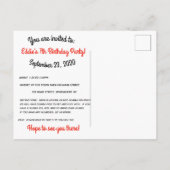 モルモットの誕生日のパーティの招待状の郵便はがき インビテーションポストカード (裏面)