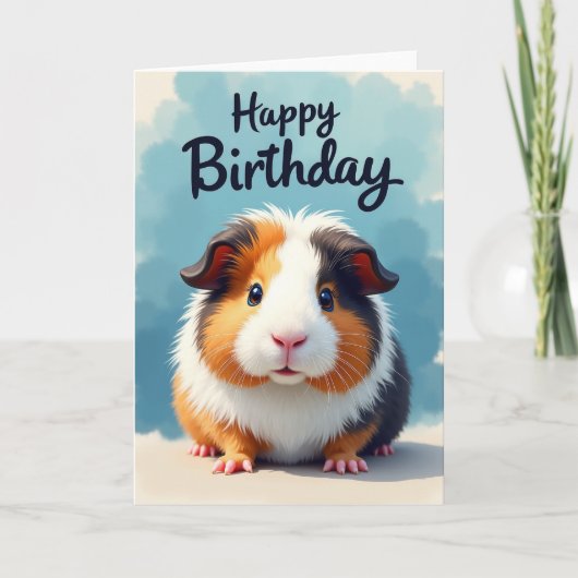 モルモットの誕生日カード カード (正面)