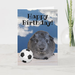 モルモットの誕生日 ブラック ホワイト サッカーボール カード