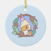 モルモットの『ブブ·ザ·モルモット、コーヒー·ブレイク』 セラミックオーナメント (正面)