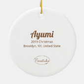 モルモットの『ブブ·ザ·モルモット、コーヒー·ブレイク』 セラミックオーナメント (裏面)