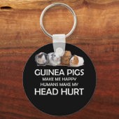 モルモットは私を幸せにする人間は私の頭を傷つける キーホルダー (正面)