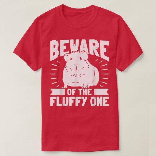 モルモットふわふわの気を付けて Tシャツ (デザイン正面)