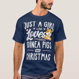 モルモットやクリスマスが大好きな女の子だ – Tシャツ