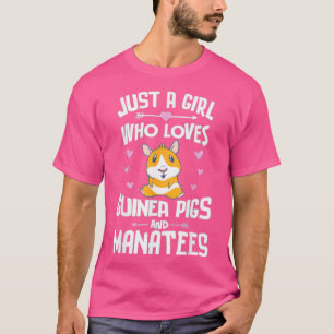 モルモットやマナテが大好きな女の子 Tシャツ