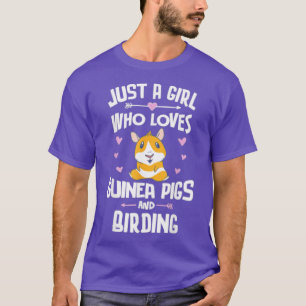 モルモットや野鳥観察が大好きな女の子 Tシャツ