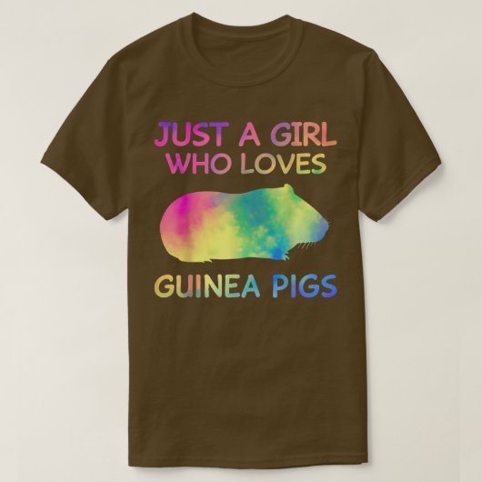 モルモットを愛する女おもしろいの子 Tシャツ (デザイン正面)