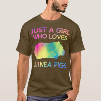 モルモットを愛する女おもしろいの子 Tシャツ