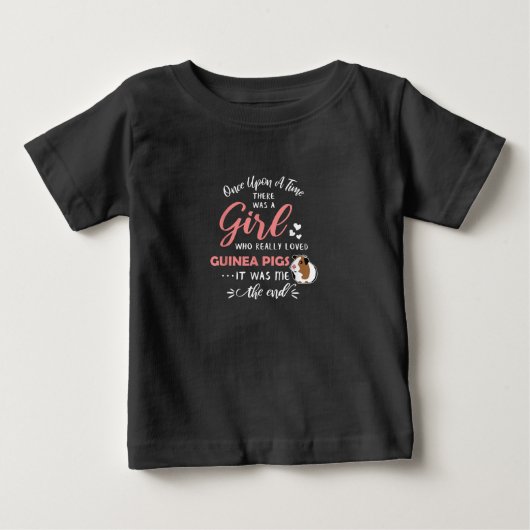 モルモットを愛する女の子 モルモット好きあるある ベビーTシャツ (正面)