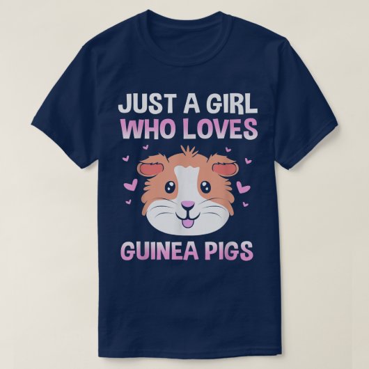 モルモットを愛する少女だけの齧歯動物 Tシャツ (デザイン正面)