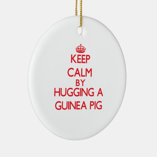モルモットを抱き締めることによって平静を保って下さい セラミックオーナメント (右)
