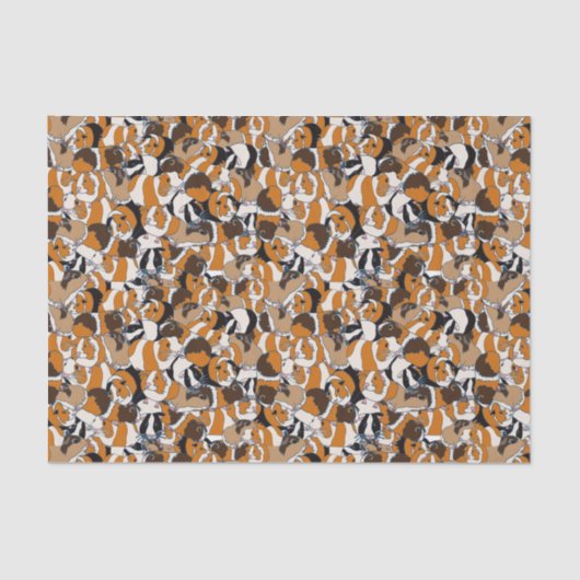 モルモットイラストレーション パターン(の模様が)ある 薄葉紙 (正面)