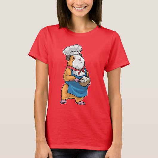 モルモットシェフボウル調理 Tシャツ (正面)
