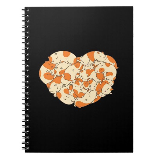 モルモットハートラブ |かわいいベビーモルモット ノートブック (正面)