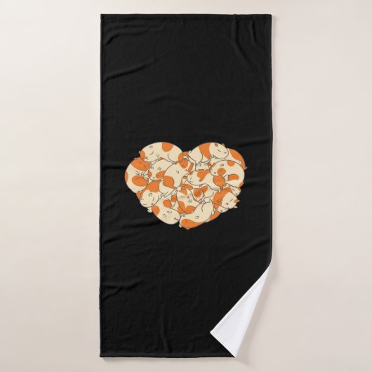 モルモットハートラブ |かわいいベビーモルモット バスタオル (バスタオル)