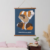 モルモットパーソナライズされたコラージュ 吊り下げ型タペストリー (寝室)