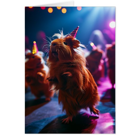 モルモットパーティーグリーティングカード (正面)