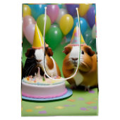 モルモットパーティー誕生パーティー ミディアムペーパーバッグ (裏面)