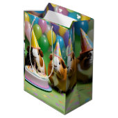 モルモットパーティー誕生パーティー ミディアムペーパーバッグ (裏面アングル)