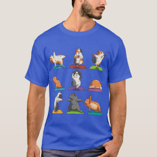 モルモットヨガのポーズ ワークアウトギフト 楽しいギフト Tシャツ