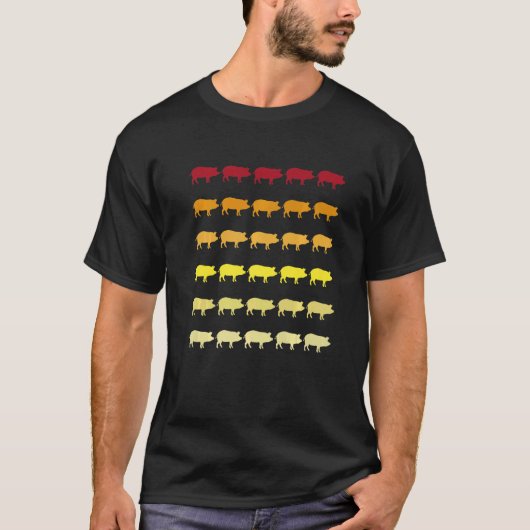 モルモットレトロ動物パターン Tシャツ (正面)