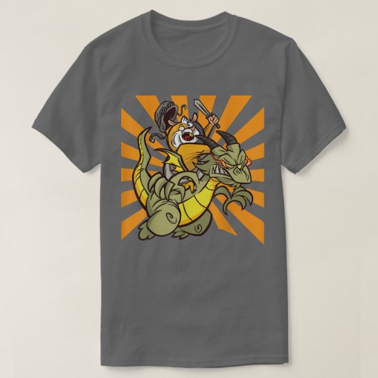モルモット乗馬ドラゴン Tシャツ (デザイン正面)
