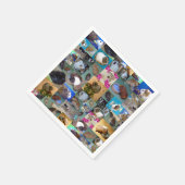 モルモット写真コラージュ スタンダードカクテルナプキン (角)