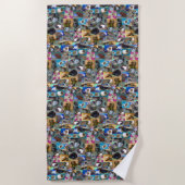 モルモット写真コラージュ、ビーチタオル ビーチタオル (正面)