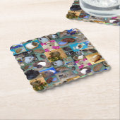 モルモット写真コラージュ ペーパーコースター (アングル)