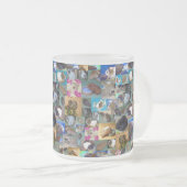 モルモット写真コラージュ、ホットチョコレートマグ フロストグラスマグカップ (正面右)