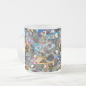 モルモット写真コラージュ、ホットチョコレートマグ フロストグラスマグカップ (正面左)