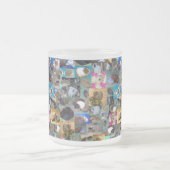 モルモット写真コラージュ、ホットチョコレートマグ フロストグラスマグカップ (中央)