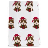 モルモット初めてのクリスマスかわいいペットパーソナライズされた ミディアムペーパーバッグ (裏面)