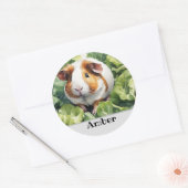 モルモット名のギフトラッピング ラウンドシール (封筒)